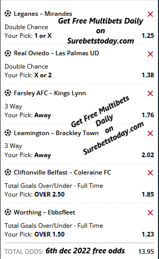 6th DEC FREE MULTIBET OF THE DAY